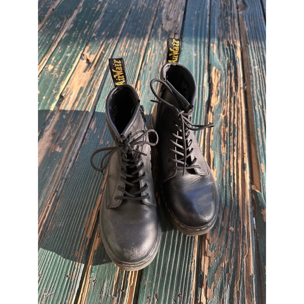 Dr. Martens 1460 J Romario Leather Boots Black Kids Size 3 US 2 UK 34 EU